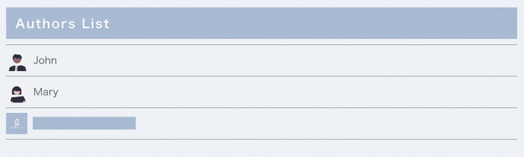 PublishPress AuthorsのSimple listレイアウト